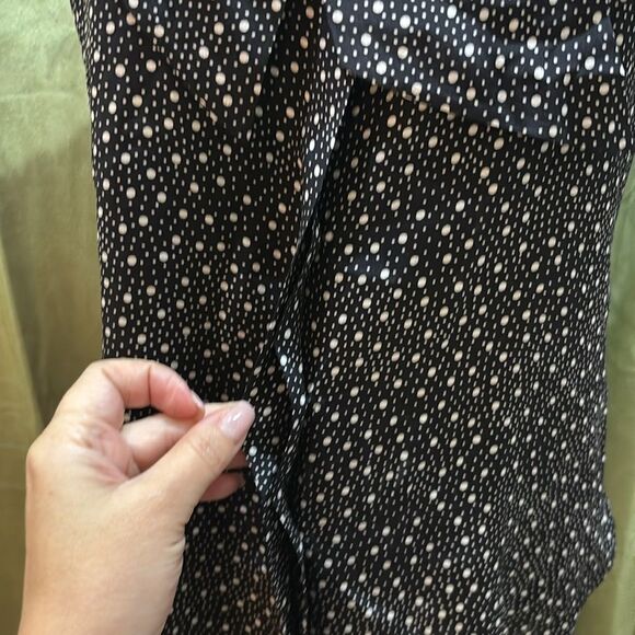 Miss Wu Black and White Polka Dot Sleeveless  bow Top, US2 - Picture 5 of 9